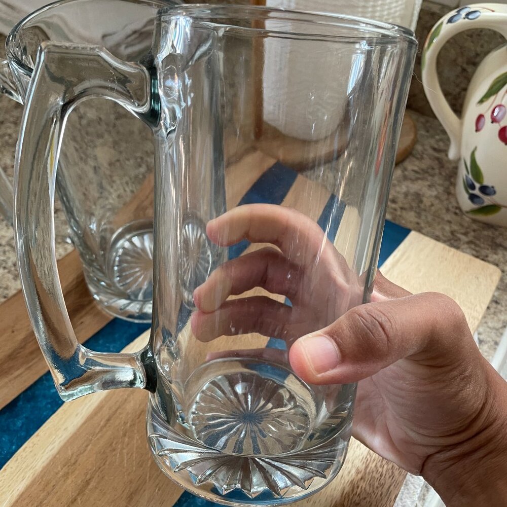 1 Crystal Clear German Vintage Style Tall Glass Beer MUG! *LISTING 1 Glass ONLY - Picture 2 of 4